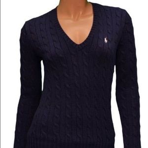 Ralph Lauren Cable Knit V-Neck Sweater